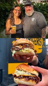 The video features a creator visiting two food vendors, Danny's Burgers and Big Nath's BBQ, to promote their upcoming collaboration at the EatDrink24/7 guide launch party in Bristol. The reel includes shots of the food, the vendors, and the creator enjoying the experience, building anticipation for the event.