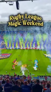 A vlog-style video documenting a visit to the Rugby League Magic Weekend at the Hill Dickinson Stadium. The creator shares their experience of the event, the stadium facilities, and the food available on-site, highlighting the lively atmosphere.