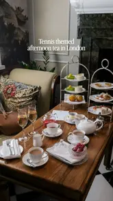 A promotional reel for a tennis-themed afternoon tea at the Great Scotland Yard Hotel in London. The video features close-up shots of the themed pastries, sandwiches, and drinks, alongside the elegant setting of the venue.