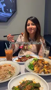A couple visits the new South Kensington branch of Old Town 97, showcasing a variety of authentic Hong Kong-style dishes including roast duck, mushroom egg rice, and pistachio French toast.