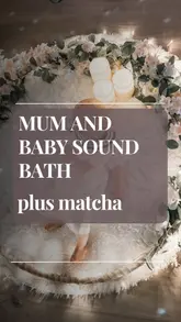 A short, aesthetic montage showcasing a wellness hub in Manchester that offers mum and baby sound baths, a crystal shop, and a cafe.