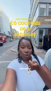 A vlog-style review of a happy hour experience at Simmons Bar in Shoreditch, highlighting the 2-for-1 cocktail offer, the atmosphere, and the presentation of the drinks.