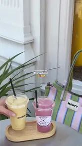 A montage-style reel capturing a day out in Marylebone, featuring visits to a smoothie bar (Avobar), a bookstore, a street scene, and a local park event. The video uses quick cuts to showcase various locations and items, including smoothies and pastries.
