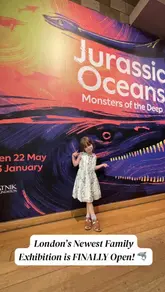A promotional reel for the 'Jurassic Oceans' exhibition at the Natural History Museum in London, highlighting various fossils, interactive digital displays, and hands-on activities suitable for families.