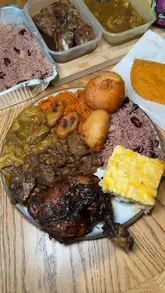 A high-energy vlog review of Max's Kitchen, a mobile food van serving authentic Jamaican and Nigerian cuisine in Kent. The creators showcase the variety of dishes available, including jerk chicken, oxtail, curry goat, and jollof rice, providing a taste test and price breakdown for the meal.