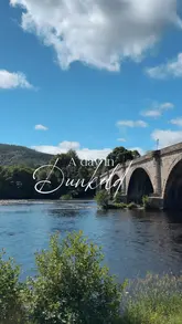 A travel vlog documenting a family day out in Dunkeld, Scotland, featuring visits to local bakeries, shops, a hotel, and scenic spots by the river.