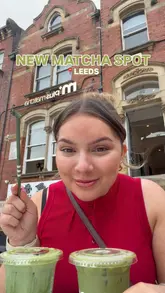 A creator visits a new matcha cafe in Leeds, reviewing two signature matcha drinks and a matcha gelato. The video features direct-to-camera commentary, cutaways of the drink preparation, and a brief look at the venue's interior, providing a helpful and enthusiastic recommendation for viewers.