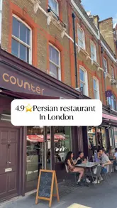 A short promotional reel for Counter by Naroon, a Persian cafe in London, featuring shots of the interior, smoothies, and brunch dishes like eggs benedict and a breakfast platter.
