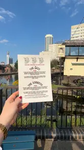 A short, punchy review of burger specials at The Flapper in Birmingham, featuring close-ups of the food, drinks, and the canal-side location.