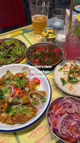 A fast-paced review of ADOH in London, showcasing a variety of Sri Lankan street food dishes including prawn toast, mutton rolls, crab kothu, and a Milo soft serve dessert. The video uses close-up shots to highlight the textures and vibrant presentation of the food.