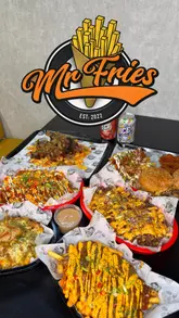 A promotional video for Mr Fries in Birmingham, showcasing their variety of loaded fries including lamb shank, lasagne, brisket, and cheeseburger options. The video features close-up shots of the food being prepared and served, along with a brief look at the venue's interior and menu.