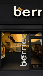 A promotional reel for 'Berries,' a cafe specializing in a wide variety of drinks including matcha, boba, mocktails, and iced coffees. The video features a montage of drink preparation and presentation, highlighting the vibrant colors and variety of the menu.