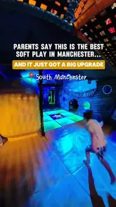 A fast-paced, music-led tour of a newly refurbished soft play centre in South Manchester, highlighting the new under the sea themed area, various slides, and play equipment suitable for children.