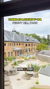 The video provides a comprehensive tour of the dining options at Pennyhill Park, featuring breakfast at Hillfield, a refined tasting menu at the Michelin-starred restaurant The Latymer, and a lavish Sunday roast buffet.