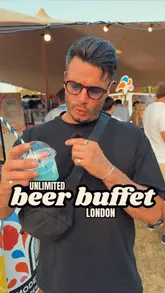 A high-energy vlog-style review of the London Craft Beer Festival, showcasing the unlimited beer sampling experience, various street food vendors, and the overall festival atmosphere.