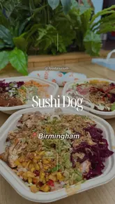 A short, high-energy promotional video for SushiDog in Birmingham, showcasing their customisable sushi bowls and signature sushi burritos. The video uses quick cuts and close-up shots to highlight the fresh ingredients and vibrant presentation of the food.