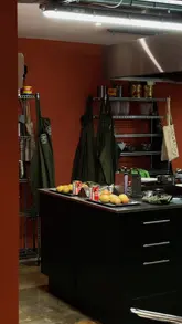 A recap of a cooking workshop experience at Blend Culinary Foundation, showing participants preparing food, enjoying cocktails, and eating the final dishes.