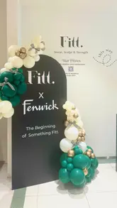 A recap of a Pilates event collaboration between Fitt and Fenwick, featuring branded mats, a workout session, and matcha drinks.