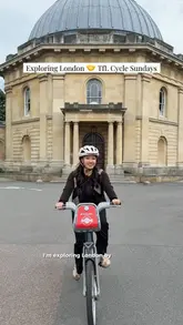 A creator documents her experience using the TfL Cycle Sundays initiative to explore London by bike, ending with a coffee stop at a local cafe.
