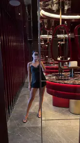 A short, engaging reel showcasing a visit to Cé La Vi London, a rooftop venue. The video captures the arrival, the panoramic sunset views, the stylish interior, and a variety of dishes including bao buns, sushi, steak, prawns, and dessert.