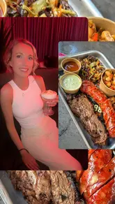 The creator visits Freight Island in Manchester to review two new additions: Brewski, which serves a large BBQ sharing tray, and Hotel Milano, a cocktail bar with a speakeasy atmosphere. The video features close-ups of the food and drinks, the preparation process, and the creator enjoying the experience.