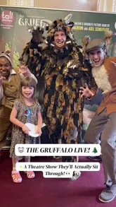 A promotional video for The Gruffalo live show at the Lyric Theatre in London, showcasing the stage set, costumes, and interactive elements of the performance, aimed at families with young children.