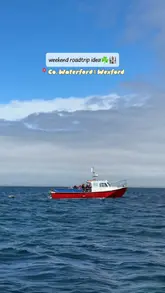A travel itinerary reel showcasing a road trip through County Waterford and Wexford, Ireland, featuring scenic spots like Saltee Island, Johnstown Castle, Hook Lighthouse, and various local cafes and restaurants.