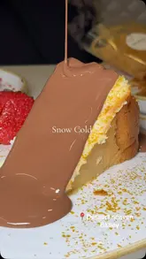 A montage of various desserts and drinks at Snow Cold Creamery in Batley, featuring close-up shots of lava cakes, cheesecakes, and matcha drinks.