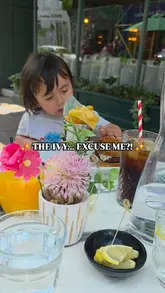 A short, personal reel featuring a child enjoying a meal at The Ivy, specifically highlighting the kids' menu and a visually impressive chocolate sundae topped with blue candy floss.