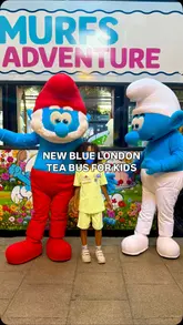 A promotional video for the Smurfs London Tea Party Adventure bus tour, featuring character appearances, themed afternoon tea, and sightseeing activities.