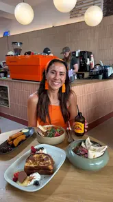A vibrant, fast-paced vlog-style reel showcasing 'Fract', a cafe in Pontefract. The creator highlights the brunch menu, including shakshuka, Turkish eggs, and French toast, while also featuring the venue's unique Pilates studio and cozy atmosphere.