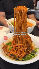 A short, punchy video showcasing handmade noodle dishes and dumplings at San Hao in London's Chinatown. The edit focuses on close-up shots of the food preparation and presentation, set to music with text overlays describing the dishes.
