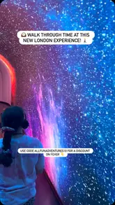 A short video showcasing an immersive history exhibition in London, featuring various digital projections of ancient civilizations.