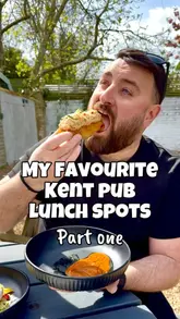 A listicle-style reel featuring five different pub lunch spots in Kent, showcasing a variety of dishes and the atmosphere of each venue.