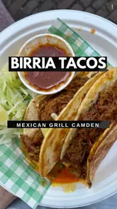 A short review of a Mexican street food stall in Camden Market, focusing on their birria tacos. The creator provides a critique of the flavour and service, contrasting it with a nearby competitor.