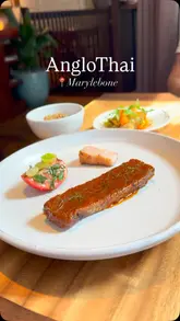 A polished montage of a 7-course tasting menu at AngloThai in Marylebone, featuring close-up shots of various dishes and cocktails.