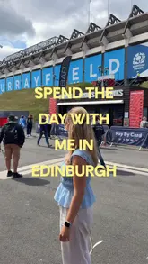A day-in-the-life vlog following a creator's day in Edinburgh, starting with a homemade breakfast, a visit to a local cafe, attending a rugby match at Murrayfield Stadium, and ending with a relaxing evening.
