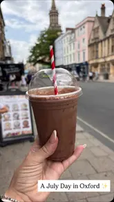 A day-out vlog capturing a walk around Oxford, featuring various stops including a pub, a market, an ice cream shop, and a street food stall.