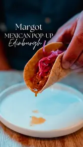 A short, energetic reel showcasing a Mexican pop-up called Tia Chela's at Margot in Edinburgh, featuring tacos, ceviche, and cocktails.