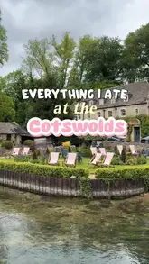 A montage of various food and drink venues across the Cotswolds, including cafes, pubs, and restaurants in Bourton-on-the-Water, Cirencester, and Burford.