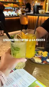 A vlog-style review of an unlimited tapas restaurant in Leeds, showcasing the salad bar, various tapas dishes, and the dessert experience.