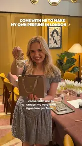 A creator documents her experience at a perfume-making workshop at The July London Victoria, showing the blending process and the included lunch.