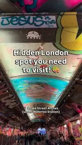 A short, energetic tour of the Leake Street Arches graffiti tunnel in London, highlighting the street art and the interactive nature of the space.