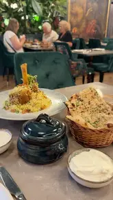 A montage showcasing the food, drinks, and interior of Bagaara Utsav in Leeds, featuring various Indian dishes and cocktails.