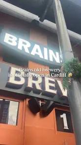 A promotional reel for the newly opened Brains Old Brewery in Cardiff, showcasing the venue's atmosphere, beer selection, interactive sports games, and food offerings.