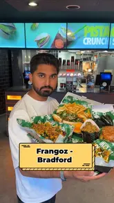 A promotional video showcasing a new jalapeno-themed menu at Frangoz in Bradford, featuring close-ups of burgers, loaded fries, Philly cheesesteaks, and fried jalapenos.