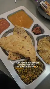 A short video showcasing a cafe in Blackburn called Nashta, featuring shots of the exterior, the menu, and a selection of breakfast dishes including a Full English and a Desi Thali.