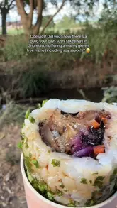 A short video showcasing a build-your-own sushi takeaway spot in Shoreditch, highlighting its gluten-free menu options.