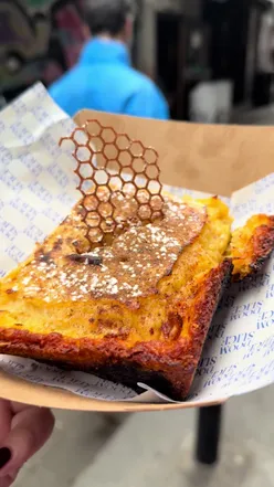 Delicious Pastel de Nata pizza at Doom Slice, transforming pizza lovers in Dublin, loved by foodies and fans alike.