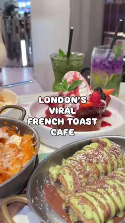 Delicious halal brunch at Crome, London featuring French toast, chicken parm croissant, and pasta in a cozy setting.